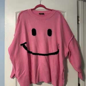 Dressed in LALA Pink Smiley Face Sweater